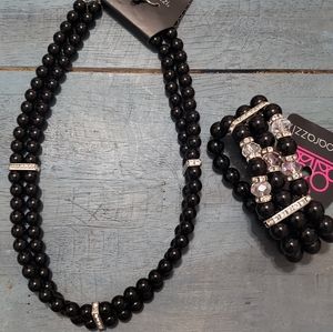 Paparazzi Black Pearl's & Bling Set